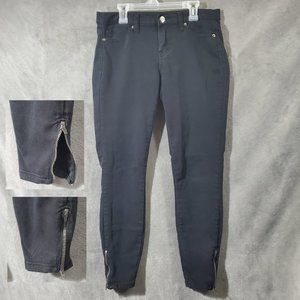 Forever 21 Zipper Ankle Skinny Low Rise Jeans Black Size 27